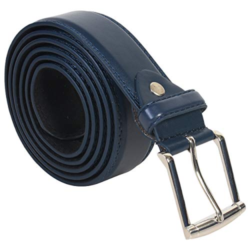 LB LEATHERBOSS Casual Genuine Leather Jeans Belt - Navy Blue Color