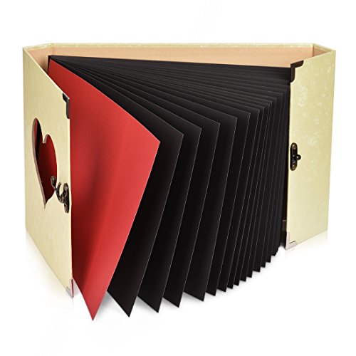 Scrapbook Firbon Handmade Diy Family Photo Albums Couples Memory Book Black Page Scrap Book For Anniversary, Christmas, Valentine's Day, Birthday (Yellow) #TOP1