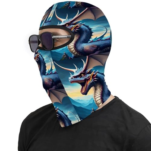 Pasamontañas para hombres y mujeres con diseño Roaring Dragon, máscara térmica para la cara contra el frío, para motos y esquí en invierno miniatura 4