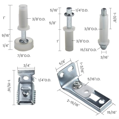 Kit de Herrajes para Puerta Plegable Bi-Fold con Rueda Guía y Pivote para Puertas de 1 a 1-3/8 pulgadas de Grosor para Reparación de Puertas de Clóset miniatura 4