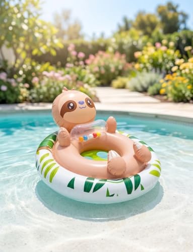 Image of Inflatable Kiddie Float | Water Baby Floater for Kids| Safe Anti-flip Diaper Style Swim Tube Rider| Swim Pool Tube for Toddlers|Multicolor Cute Swimming Pool Safety Seat (See-Me-Sit Seal)