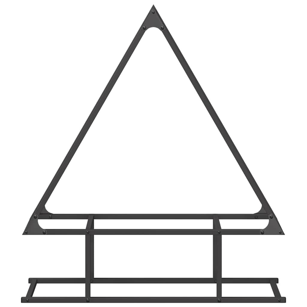 Estantería para leña negra 80 x 25 x 90 cm, acero laminado en frío, cesta para leña para interior y exterior, soporta hasta 100 kg, carro estable para leña para jardín y salón