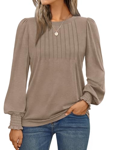 Image of AUTOMET Womens Long Sleeve Shirts Fall Blouses Tops Business Casual Outfits