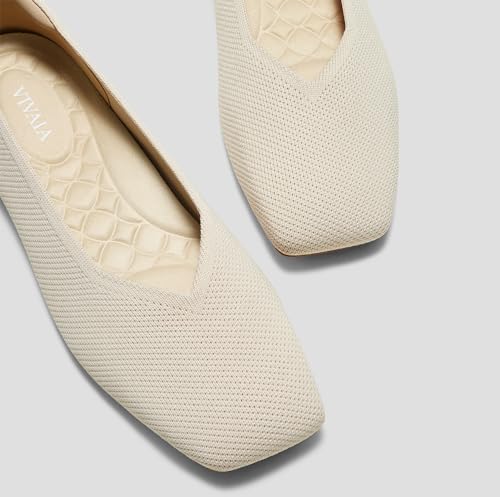 Image of VIVAIA Margot 3.0 Newly Upgraded Women's Ballet Flats Comfortable Square-Toe V-Cut Flats Casual Dress Washable Sustainable Shoes