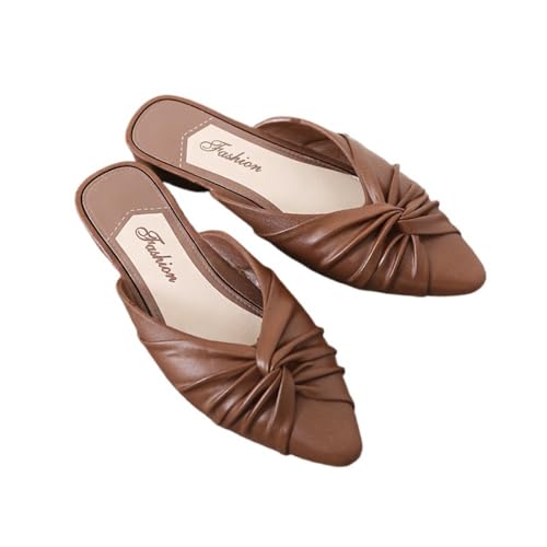 Women's Elegant Knot Design Mules, Trendy Soft Comfortable Mule Flats with Knot Design, Fashionable Shoes for Daily Wear