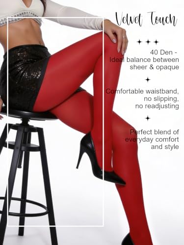 Image of Charm and Attitude Semi Opaque Tights for Women | Colored Pantyhose Stockings Nylons 40D
