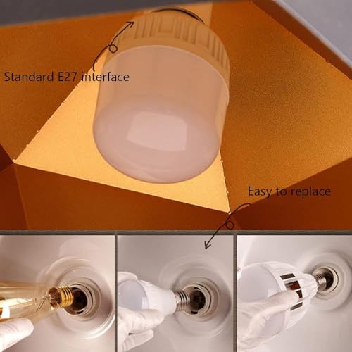 Luminaires de décoration intérieure suspendus style industriel blanc E27 - 3
