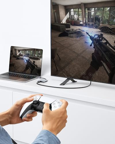 Image of Dual HDMI Adapter for 2 Monitors Extended Display 1 in 2 Out, USB C to HDMI Splitter for Laptop MacBook Pro /Air, Support 4K@30Hz Double Monitors or 4K@60Hz Single Monitor