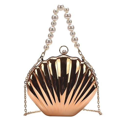 Image of Women Seashell Evening Bag Purse Mermaid Chain Strap Clutch Handbag Shoulder Bag | Seashell