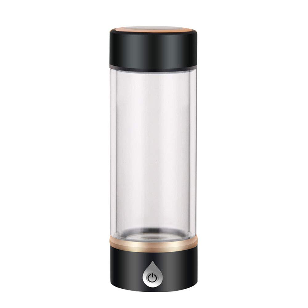 Gaone Hydrogen Water Generator Hydrogen Rich Water Maker Bottle Cup USB Rechargeable Drinking Bottle 1500PPB 420ML,Black