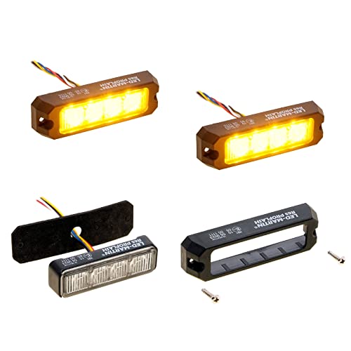 LED-MARTIN 2er Sparset R65 PROFLASH gelb - Frontblitzer - Straßenräumer -Blitzmodul - Pannendienst - Schwertransport - LKW