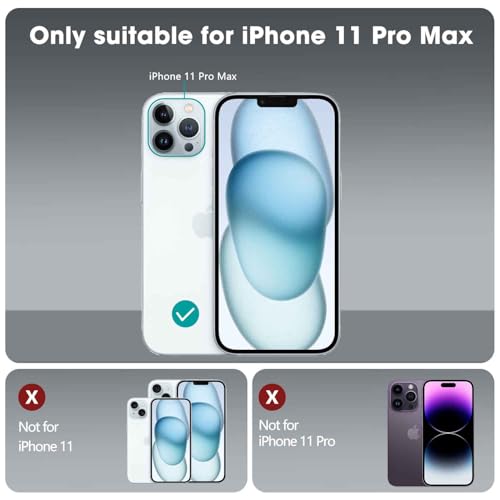 ORDA iPhone 11 Pro Max Case - Cute Wave Frame Curly Shape Hard PC Shockproof Cover for Women and Girls, 6.5 inches, Yellow - Image 5