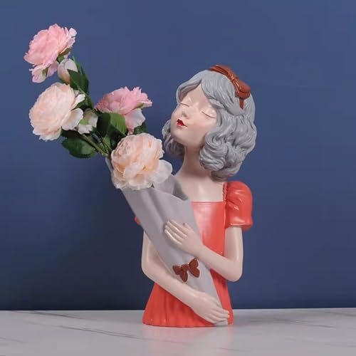 Moule silicone pot de fleur fille pot à crayons vase ciment - 6
