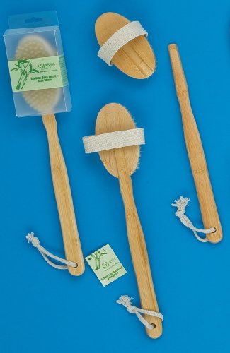 Natural Bamboo / Boar Bristle Bath Brush w/ Detachable Head