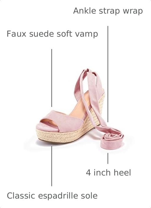 Image of SERAIH Womens Lace up Espadrilles Platform Wedges Sandals Heels Tie Ankle Strap Summer Dress Shoes