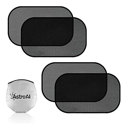 AstroAI Car Window Shades 4 Pack Car Sun Shade for Baby 20" x 12" Side Window Sunshades - Sun, Glare and UV Rays Protection for Your Child - Fits Most of Cars