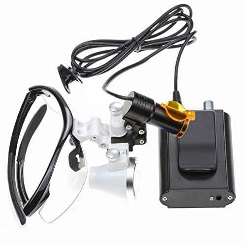 Image of NSKI 3.5X Loupes Magnifying Glasses + 5W Lamp Belt Clip Type with Filter Aluminum Box (Black)
