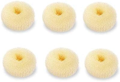 Extra Small Hair Bun Maker for Kids, 6 PCS Chignon Hair Donut Sock Bun Form for Girls, Mini Hair Doughnut Shaper for Short and Thin Hair (Small Size 2 Inch, Beige)