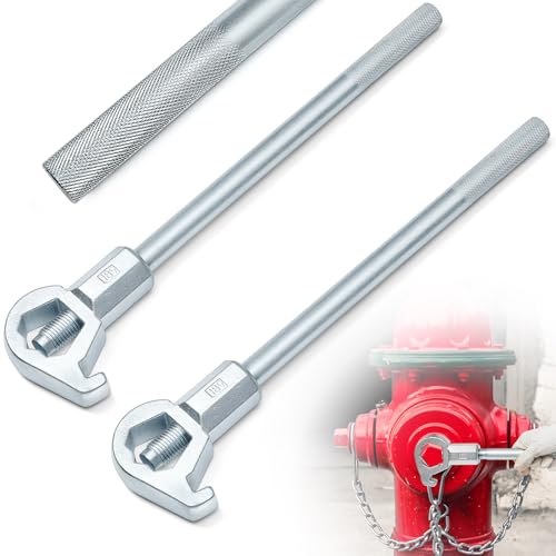 Image of Tandefio 2 Pcs Fire Hydrant Wrench, 1-1 /2 inch to 6 inch, Silver | Adjustable Hydrant Key for Utility Crews, Multifunctional Hydrant Wrench for Tightening Fire Nuts Tightening Water Pipes