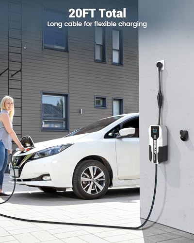 GODIAG Level 1+2 EV Charger - ETL Certified, 110V-240V, 16 Amp, 20ft Cable, Portable Electric Car Charger with NEMA 6-20 & NEMA 5-15 Plug for J1772 EVs and PHEVs - Thumbnail 4