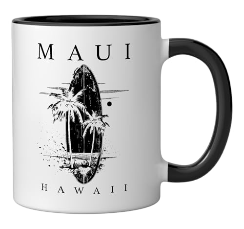 Taza cerámica vintage estilo surf Maui Hawaii 11 oz miniatura 2