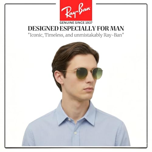 Image of Ray-Ban RB3447 ROUND METAL Round Shaped Sunglasses for Men with Official RAYBAN Eyewear Kit