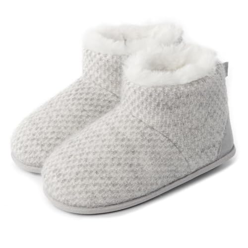 Chaussons bottines Isotoner femme tricot doublé pantoufle montante chaude