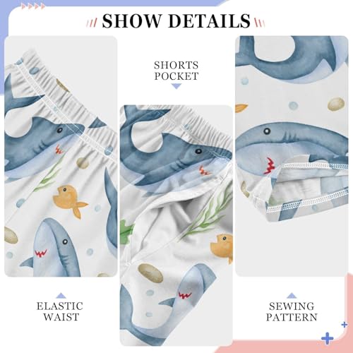 Shark Fish Boys Long Pants Soft Trousers Elastic Waist Kids Lounge Bottoms with Pockets S-XL4