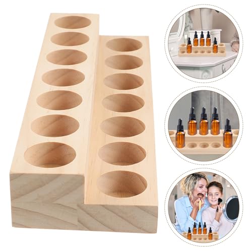 Expositor de madera para aceites esenciales de 14 compartimentos para evitar desorden 7