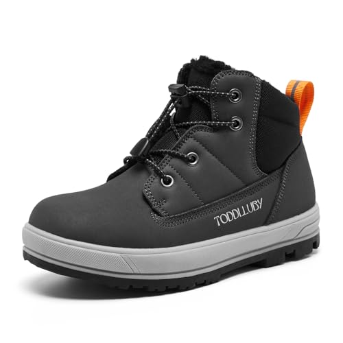 Boys Girls Snow Boots Faux Fur Lined Winter Ankle Boots Outdoor Waterproof Slip Resistant Comfortable Cold Weather Boots Little Kid/Big Kid