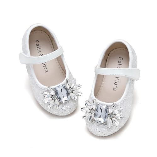 Image of Felix & Flora Girls Toddler Little Ballet Shoes - Flower Girls Mary Jane Flats Dress Shoes Party Wedding