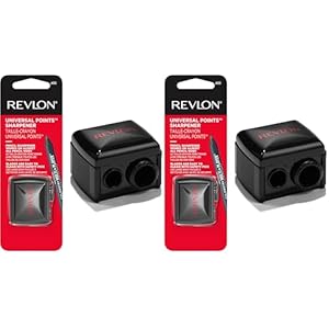 Revlon Universal Points Sharpener for Wooden & Plastic Makeup Pencils, Fits Small to Large Sizes, Easy to Clean, 1 Count (Pack of 2)