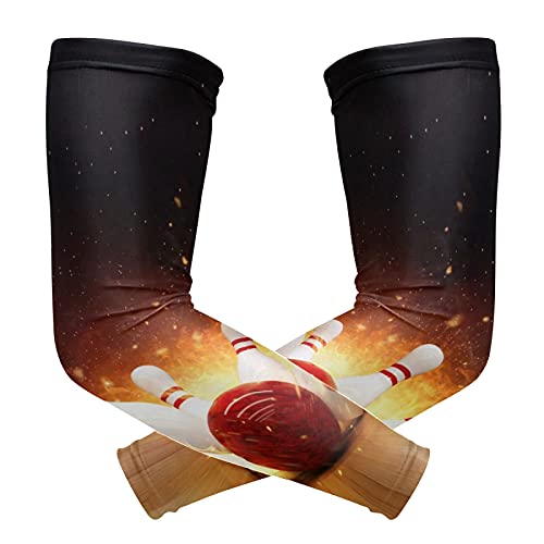 susiyo Bowling With Fire Cooling Arm Sleeves (1 Pair), UV Sun Protection Compression Arm Cover/Shield for Men & Women (Size M)