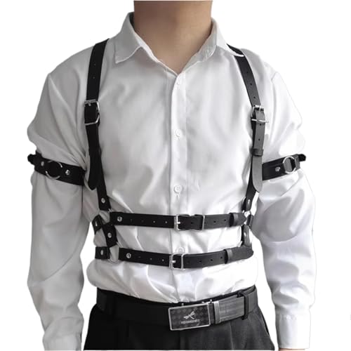 Tactical Techwear Hip Hop Punk Leather Body Harness Chest Shoulder Strap Men Multi Function Adjustable Gothic Waist Belt