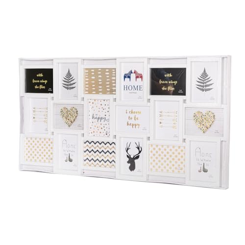 Decopatent XL Bilderrahmen Fotocollage für 18 Fotos 13x18 und 18x13 cm...