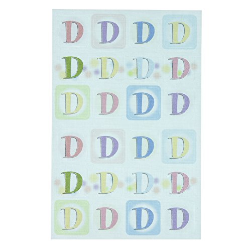 ゆにねーむ 洗濯 タグ に貼る シール イニシャルD 24ピース×1シート UN-219
