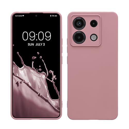 kwmobile Handyhülle für Xiaomi Redmi Note 13 Pro 5G / Poco X6 5G Hülle - weiches Handy Silikon Case - Schutzhülle Cover - Altrosa matt