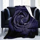 Ultra-Soft Micro Fuzzy Throw Blanket Black Rose Fluffy Cozy Warm Blankets Soft Blankets Decorative f