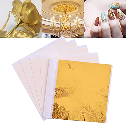 400 Sheets Imitation Gold Leaf, Multi-Color Silver Leaf Paper for DIY Arts Decoration, 4 Colors 3.3 by 3.1 Inches