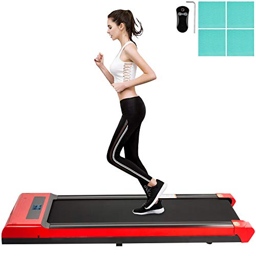 VEVOR Cinta de Correr Eléctrica sin Pasamanos Plegable, Cinta de Andar y Correr Eléctrica con Pantalla Digital LED, Cinta para Andar de Color Negro y Rojo con Control Remoto, Capacidad hasta 100kg
