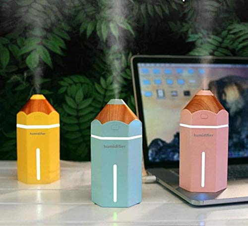 Smartizo Pencil Humidifier Pencil Shape Air Purifier | USB Ultrasonic Aromatherapy | LED Light Aroma Diffuser | No Noise | Air Purifier | Auto Safety Shut-Off | Cool Mist Maker Humidifier Fogger | 7 Interchangeable Color Change | Car, Room, Office, Babies, Travel, bedroom Air Purifier [Multi Colour] [Random Color] [Pencil Humidifier]