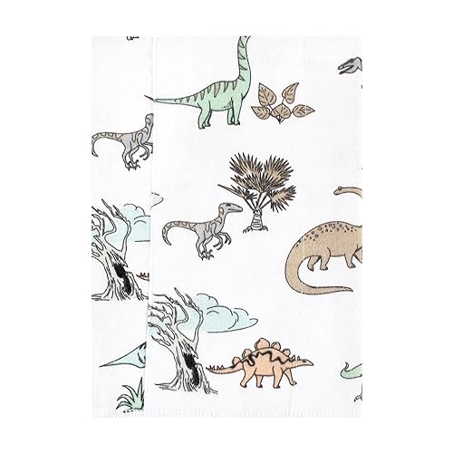 Luvable Friends Hudson Baby Flannel Burp Cloths 4pk, Gray Dinosaur Journey2