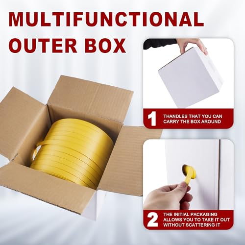 heavy duty packaging 1234 x 1000 polypropylene pp strapping with self dispensing box kit - industrial grade pallet strapping300 lbs break strength