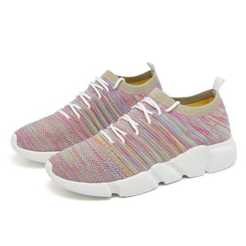 Image of GSLMOLN Mens Womens Fashion Sneakers Unisex Slip on Ultra-Sock Knit Soft Sole Breathable Lightweight Casual Walking Shoes