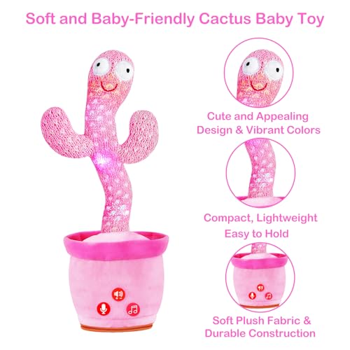 Image of River Mill Rechargeable Dancing Talking Cactus Toy, Singing Cactus Baby Toy that Talks Back, Educational Baby Toys 18 Months+, Learning Toys for Babies Toddlers Infant, 1 Year Old Girl Gifts