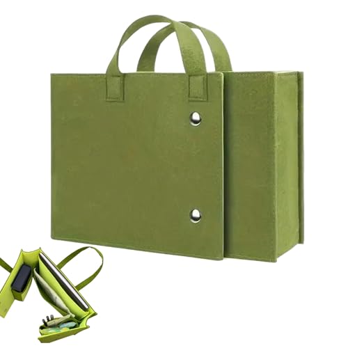 Yulokdwi Bolso Tote Para Portátil,Bolso De Trabajo Plegable En Fieltro Verde - De Enfermera Con Compartimentos,Para Playa Trabajo Escuela Universidad Residencia Oficina Viaje Enfermera Mujeres