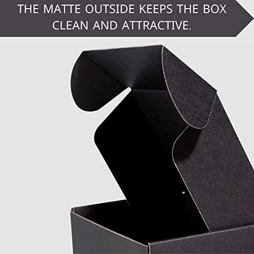 25 Pack - 9x6x4 Inches Black Shipping Boxes for Small Business - Cardboard Corrugated Mailer Boxes for Shipping Packaging Craft Gifts Digest Size Book Giving Products - Matte Black