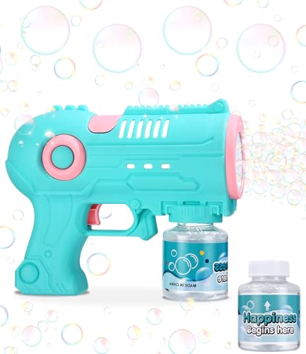 Ixydor Pistola de Burbujas Automática,Máquinas de Burbujas de Jabón 10000+ Burbujas/Min con 180ML de Solución de Burbujas, Pistola de Burbujas para Niños para Cumpleaños,Fiesta,Boda,Pascua (Azul)