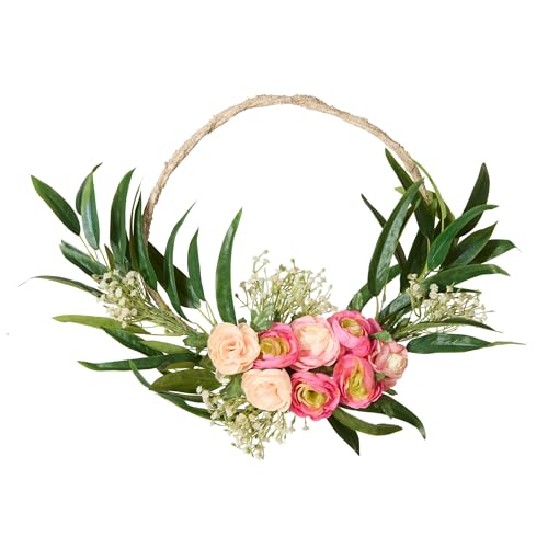 National Tree Company 16 inch Artificial Eucalyptus and Buttercups Spring Wreath, Realistic Floral Decoration for Front Door or Indoor Décor by National Tree Company - Used condition - US$24.90