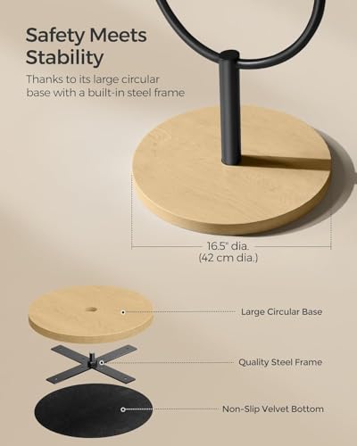 Image of Full-Length Floor Mirror, 3-in-1, Modern Standing Full Body Mirror, Inspired by Original Award-Winning Design, 16.5 x 18.9 x 68.9 Inches, Living Room, Bedroom, Oak Beige and Ink Black